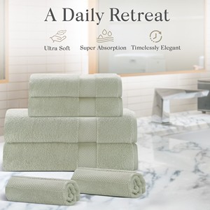 Serviettes de bain de luxe en coton zéro torsion, douces et absorbantes, pour hôtels et spas, fournisseur en gros, serviettes à séchage rapide pour les acheteurs de détail et la maison - Product Image 2