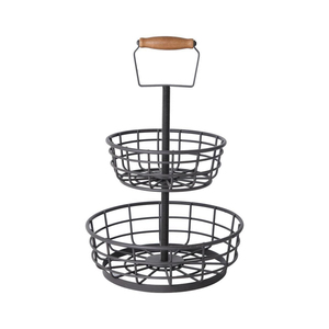 Modern Metal <b>Wire</b> Storage <b>Basket</b> Set <b>Stackable</b> Round Kitchen Organizer with Handle for Neatening and Utility Storage - Product Image 6
