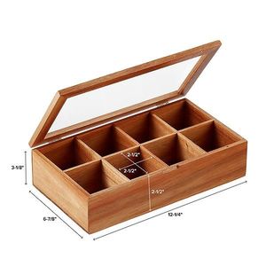 Boîte à épices en bois d'acacia, style moderne et simple, pour cuisine, collection artisanale de pots à épices et poivriers. - Product Image 3