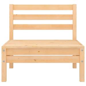 Canapé de jardin modulaire carré de 25 pouces en bois de pin massif, canapé central naturel - Product Image 2