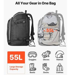 Bolsa de esquí resistente con cubierta impermeable y asas de transporte cómodas, bolsa de esquí multifuncional con compartimentos separados - Product Image 2