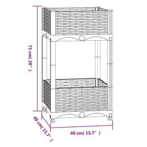 Jardinières et pots surélevés durables en polypropylène noir, 15,7 x 15,7 x 28,0 pouces - Product Image 6