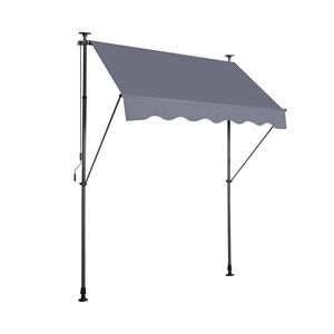 Tenda da Sole Retrattile Manuale da 118'' per Esterni, Senza Viti, Protezione UV, 100% Poliestere, per Patio, Porte e Finestre - Product Image 4