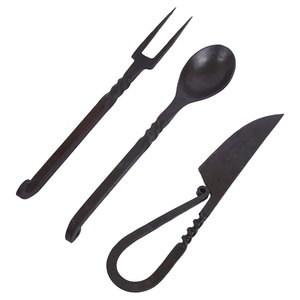 Juego de Cubiertos de Acero al Carbono Forjado a Mano de Diseño Único, Color Sólido, para Camping, Sostenible, Personalizable al por Mayor, de Alta Calidad - Product Image 1