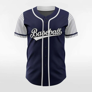 Camiseta de Béisbol Unisex de Manga Corta, Rayas Blancas y Azules, Impresión Sublimada, Transpirable, Corte Regular, para Todas las Temporadas, Adulto - Product Image 6