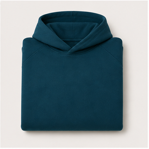 เสื้อฮู้ดดี้ผู้ชายสีเขียวอมฟ้าแบบสวมใส่สบาย ทรงโค้งมน ไม่มีเชือกผูก กระเป๋าข้าง ผ้าฟลีซเนื้อนุ่มพิเศษ รุ่น MHOOD-0048 - Product Image 5
