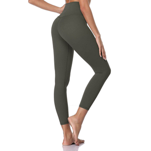 Leggings de fitness pour femmes, sur mesure OEM, taille haute, sans couture, tricotés, antibactériens, écologiques, séchage rapide, respirants, longueur intégrale - Product Image 2