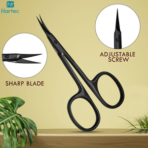 Buen Proveedor, Nuevo Producto de Moda, Tijeras de Salón de Belleza Negras Mate, Tijeras de Manicura Curvas de Acero Inoxidable con Mangos de Acero - Product Image 4