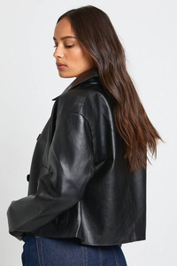 Chaqueta de Cuero Sintético Extra Grande de Moda Nueva a Precio de Mayoreo Personalizada para Mujer, Abrigo de Invierno con Cierre para Mujer - Product Image 5