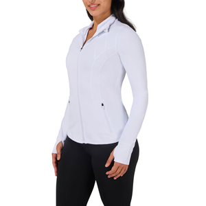 เสื้อแจ็คเก็ตโยคะแขนยาวทรงสลิมฟิตสำหรับผู้หญิง ขายส่งแบบ OEM เหมาะสำหรับออกกำลังกายและเล่นโยคะ มีซิป - Product Image 1