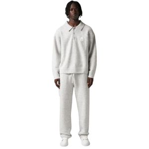 Suéter Polo de Punto para Hombre, Manga Larga, Gris Jaspeado, Textura Suave, Cuello con Botones, Estilo Casual, Invierno, Mezcla de Algodón, OEM - Product Image 6