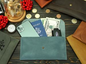 <b>Clutch</b> Leather for Women Personalized Gifts Custom <b>Wallet</b> Bridesmaid Gift Engraved Wristlet Long LSW-0073 - Product Image 2