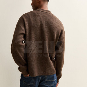 Cárdigan de Hombre de Punto Acanalado con Cierre de Botones Clásico de Primera Calidad, Manga Larga, Color Liso, Cuello en V, Tela Suave, Estilo Casual de Negocios - Product Image 5