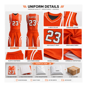 Ensemble Maillot et Short de Basketball Personnalisable à Séchage Rapide, Respirant, Imprimé, Sans Manches, Grande Taille, pour l'Été - Product Image 4