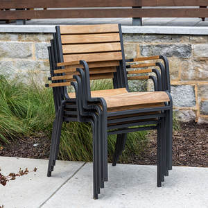 เก้าอี้รับประทานอาหารไม้สักพรีเมียมพร้อมโครงอะลูมิเนียมเคลือบผิวทนทานสำหรับโครงการเฟอร์นิเจอร์รีสอร์ทกลางแจ้งและธุรกิจบริการหรือขายปลีก - Product Image 6