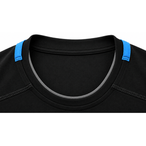 Maillot de sport noir à manches courtes pour homme, col rond, entraînement athlétique, course à pied, 100 % polyester 240g, design vierge écologique - Product Image 3