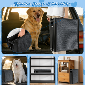 Rampa Portatile per Animali Domestici per Auto SUV Camion - Rampa Pieghevole per Cani Lunga 180 cm e Larga 48 cm con Superficie Antiscivolo e Gradini Extra Larghi - Product Image 4