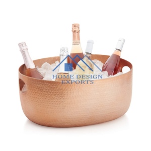 Cubo de hielo de cobre antiguo de calidad superior con asa con logotipo personalizado Bar Tina de vino y enfriador Tina de bebidas Best Seller - Product Image 2