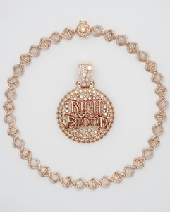 Colgante de Moissanita Personalizado Hecho a Mano, Chapado en Oro Rosa, Plata de Ley 925, Estilo Hip Hop, Certificado GRA, 8-9CT, Engaste de Garras - Product Image 1