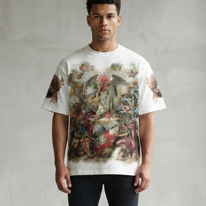 Camiseta blanca con estampado gráfico personalizado, estilo vintage moderno, manga corta, 100% algodón jersey, para uso unisex en verano. - Product Image 6
