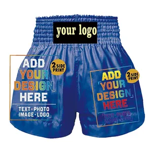 Pantalones Cortos de Muay Thai Personalizados con Logotipo Frontal, Ligeros, para Entrenamiento de Artes Marciales, Unisex, Ropa de Boxeo OEM - Product Image 4