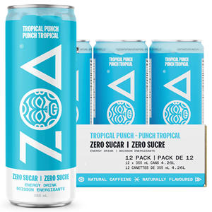 Boisson énergisante originale ZOA sans sucre, pêche blanche, 250 ml / 355 ml, boisson énergisante originale / ZOA sans sucre - Product Image 2