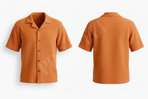 Chemise en flanelle décontractée à manches longues et boutonnée, extensible, légère, en tricot côtelé, respirante, confortable et tendance pour l'été - Product Image 6