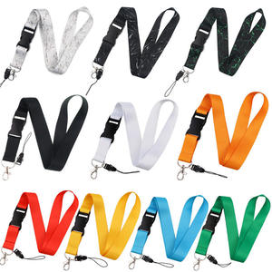 Polyester fiber lanyard, 2.5 cm, badge clip, unisex, durable, eco-friendly, keychain, <b>USB</b> whistle, phone strap, off-center desig - Product Image 1