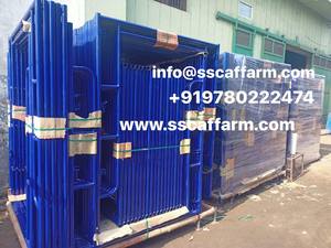 High Quality Blue V-Type Steel Scaffold Frame with Modern Lock Walk-Through Construction for All <b>Scaffolding</b> Applications - Product Image 3