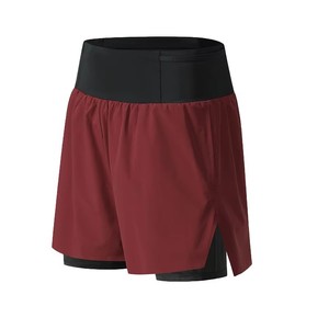 Shorts de sport taille haute pour homme, couleur unie, séchage rapide, avec poches, taille élastique, tricotés en Spandex et Polyester, OEM ODM Homme - Product Image 3