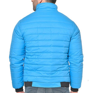Veste à bulles décontractée pour homme, col montant, logo sur le devant, tissu doux et chaud, isolé, idéale pour un usage quotidien, voyages en plein air en hiver - Product Image 3