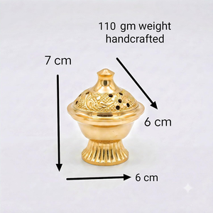 Quemador de Incienso Tradicional Indio de Latón, Porta Incienso Loban Dhuna para Pooja, Templo, Decoración del Hogar y Meditación - Product Image 6
