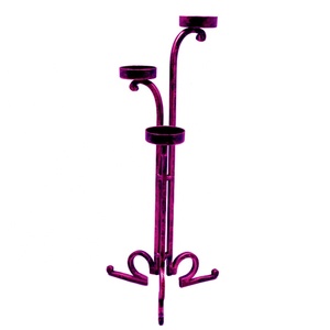 ตกแต่งงานแต่งงานเหล็กตกแต่ง T Light ผู้ถือสีม่วงล้างเสร็จสิ้นเทียนเรือแฮนด์เมดเทียนขาตั้ง - Product Image 1