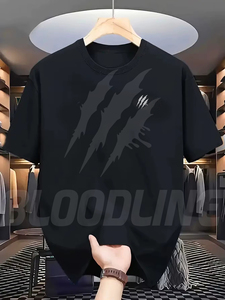 เสื้อยืดผู้ชายทรงปกติ สีแดงเลือดหมู แขนสั้น คอวี ผ้าฟลีซถัก 100% ผ้าฝ้ายเนื้อเรียบ แห้งเร็ว น้ำหนัก 220 กรัม - Product Image 2