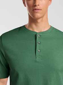 Men's Customizable Casual Style <b>Waffle</b> Henley Tee 100% Cotton Solid Pattern Quick Dry & Eco Friendly - Product Image 4