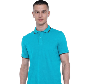 Polo à manches courtes pour homme, couleur unie, décontracté, respirant, en tissu Oxford de coton, coupe classique, boutons, style tissé - Product Image 1