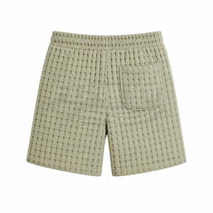 Conjunto de 2 piezas de verano para hombre: Camisa de punto de manga corta con cuello en V y pantalón corto deportivo con cordón, de color liso, ajustado y casual. - Product Image 6