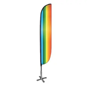 Custom LGBT Rainbow Feather Teardrop Swooper Flying Flag for Lesbian Demisexual Pansexual