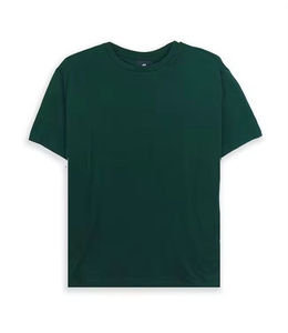 Nouveau T-shirt tendance à épaules tombantes, coupe ample et oversize, en jersey de coton teint uni 120g, décontracté et court pour hommes - Product Image 1