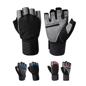 Gants de cyclisme demi-doigts en cuir respirant et durable, couleur personnalisable, unisexe, ajustement parfait, pour sports de plein air et musculation - Product Image 1
