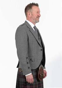 Veste en laine Argyll pour homme, gilet formel d'hiver en tweed gris, tenue de kilt avec sporran - Product Image 3