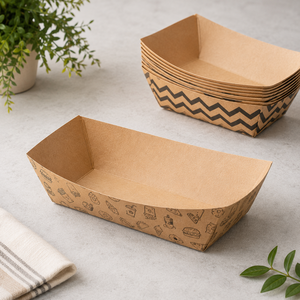 Papier Kraft Rectangulaire Personnalisé Biodégradable Écologique Jetable de Qualité Commerciale pour Snacks, Frites et Nuggets de Poulet - Product Image 3