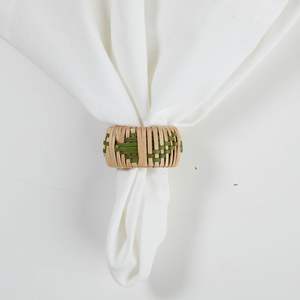 Anillo de Servilleta de Ratán Personalizado, Decoración de Mesa de Mimbre Natural, Anillo de Servilleta con Forma de Palmera de Ratán para Mesa de Comedor o Restaurante - Product Image 2