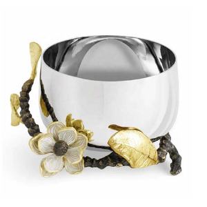 Tazón Mediano de Acero Inoxidable con Diseño de Palma y Acabado Dorado Antiguo, Tazón Decorativo de Metal para Centro de Mesa de Bodas y Fiestas - Product Image 4