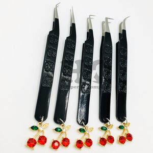 Pinzas Profesionales para Extensión de Pestañas, Nuevas, Color Dorado, de Alta Calidad, Punta Fina, Acero Inoxidable, Duraderas, Antimagnéticas, con Logotipo de Espejo - Product Image 5