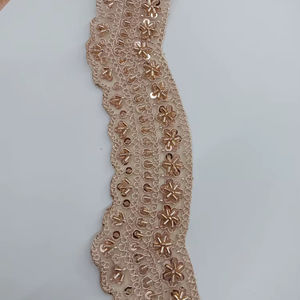 ลูกปัดสีโรสโกลด์และงานปักเลื่อมบนผ้าออร์แกนซ่าคุณภาพพรีเมียมสำหรับงานแต่งงานและงานฝีมือสุดหรูหราโรแมนติก - Product Image 1