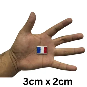 Parche de Lona Bordado Ecológico con la Bandera de Francia, 3cm X 2cm, Insignia Termoadhesiva para Ropa - Product Image 1
