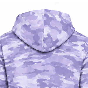 Sweat à capuche décontracté pour homme, camouflage lavande, personnalisé, avec poche frontale et poignets côtelés, style sportif - Product Image 4