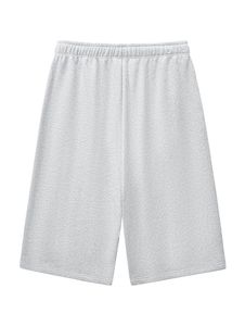 Shorts Bermuda Homme Gris 100% Coton avec Cordon de Serrage à l'Avant, Taille Mi-Haute, Couleur Unie, Tricoté, Respirant, Séchage Rapide - Product Image 2