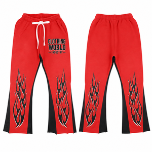 Pantalon de survêtement double taille 100 % coton personnalisé multicolore, haute qualité, coupe oversize, style streetwear, disponible en grandes tailles, OEM - Product Image 1